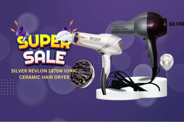 silver revlon 1875w ionic ceramic hair dryer