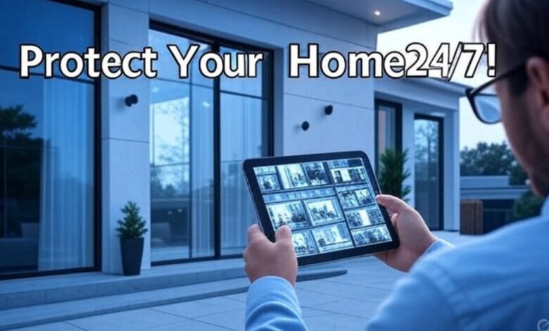 home security system with indoor and outdoor cameras